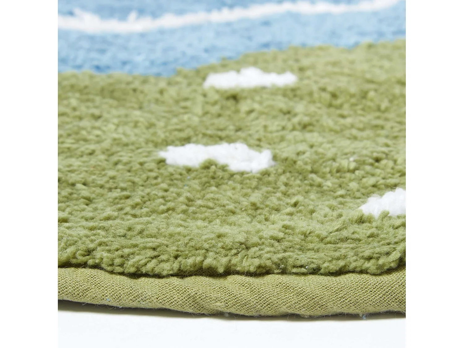 Homescapes Cotton Tufted Green Bird Kids Rug