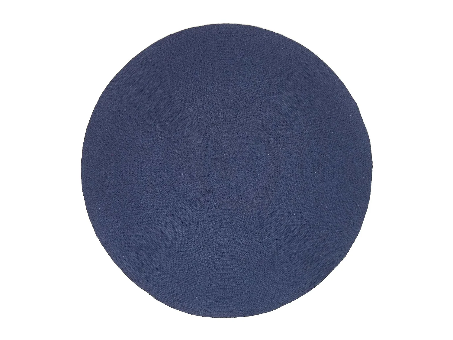 Homescapes Navy Handmade Woven Braided Round Rug, 150 cm