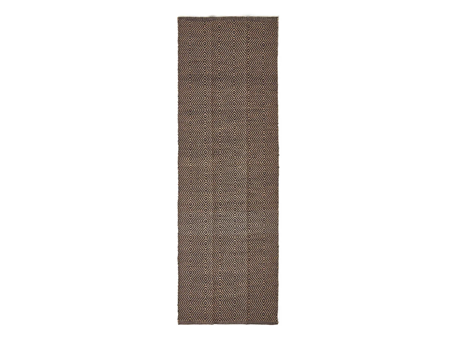 Homescapes Black Geometric Jute Rug, 66 x 200 cm