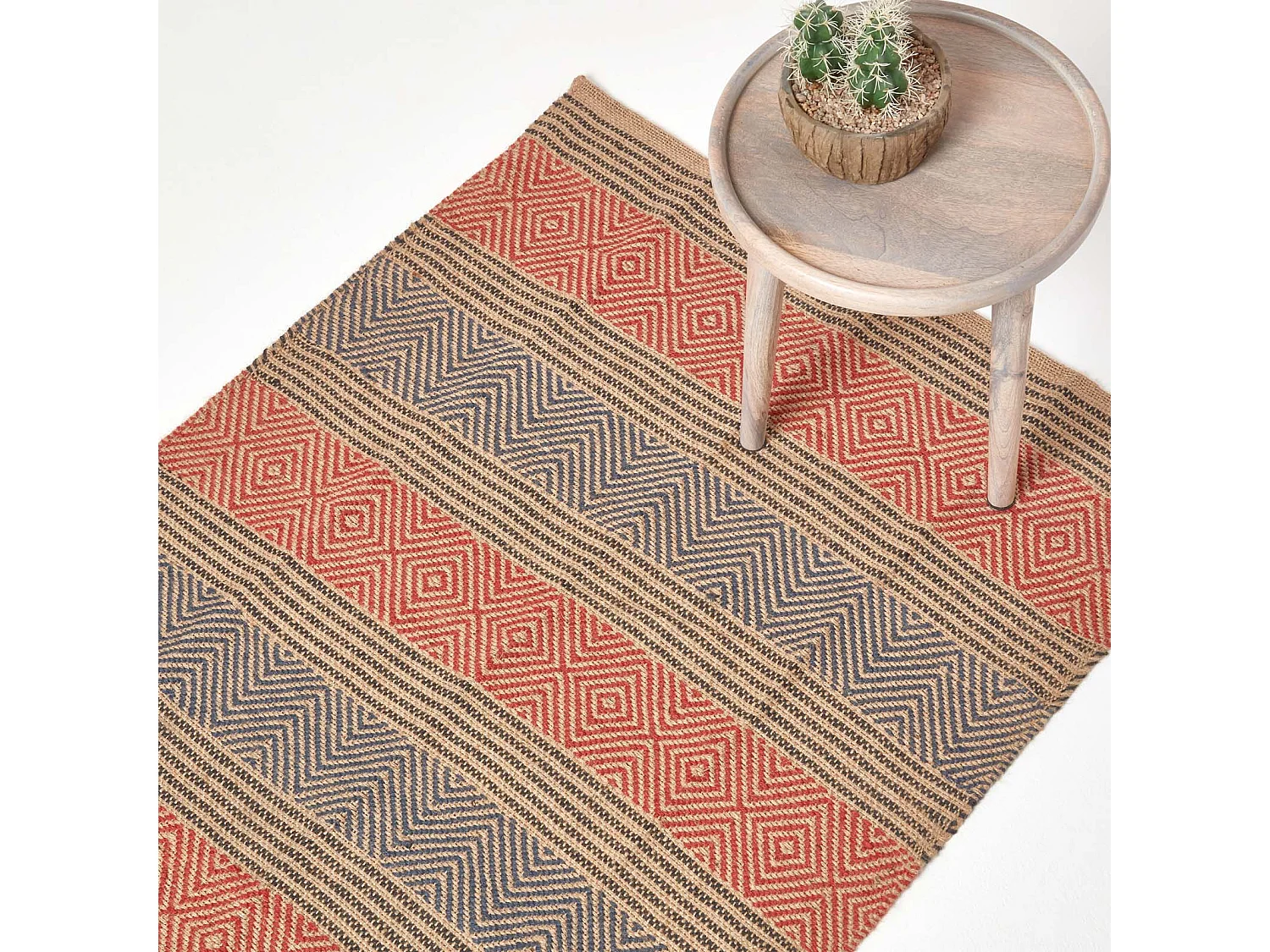 Homescapes Multicolour Geometric Patterned Jute Rug, 150 x 240 cm