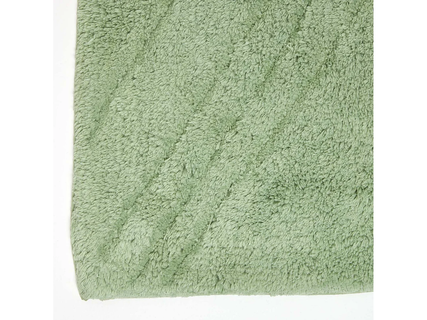 Homescapes Cotton Tufted Rug Union Jack Plain Embossed Mat Sage Green,90 x 150 cm