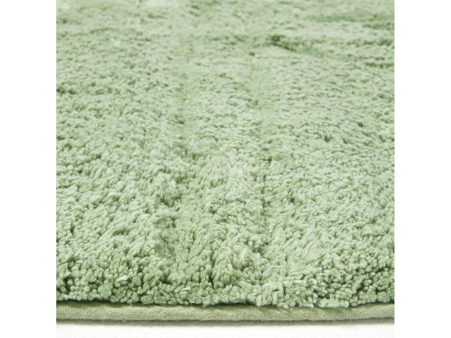 Homescapes Cotton Tufted Rug Union Jack Plain Embossed Mat Sage Green,90 x 150 cm