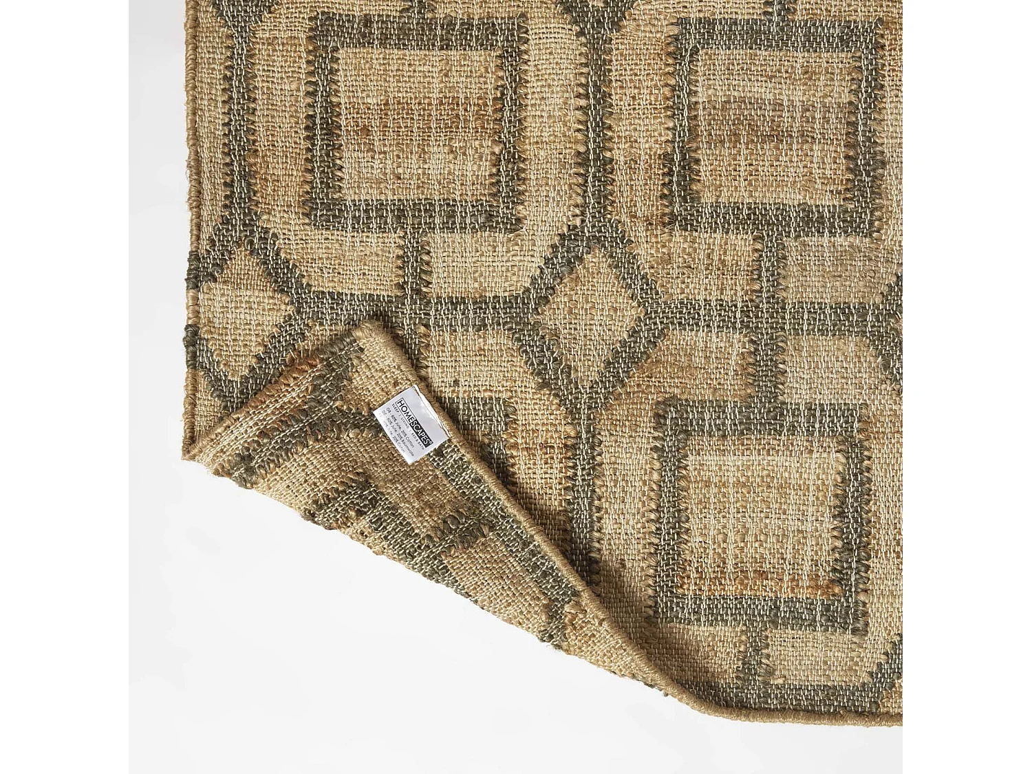 Homescapes Tiran Brown Geometric Handwoven Jute Rug, 90 x 150 cm