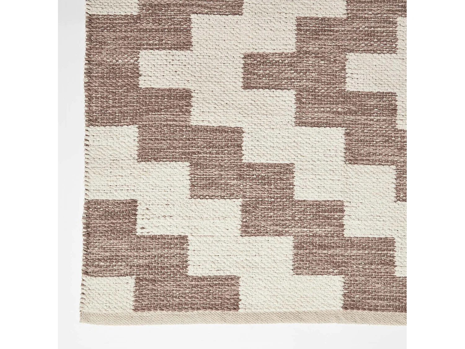 Homescapes Malina Brown & Natural Kilim Cotton Rug 120 x 170 cm