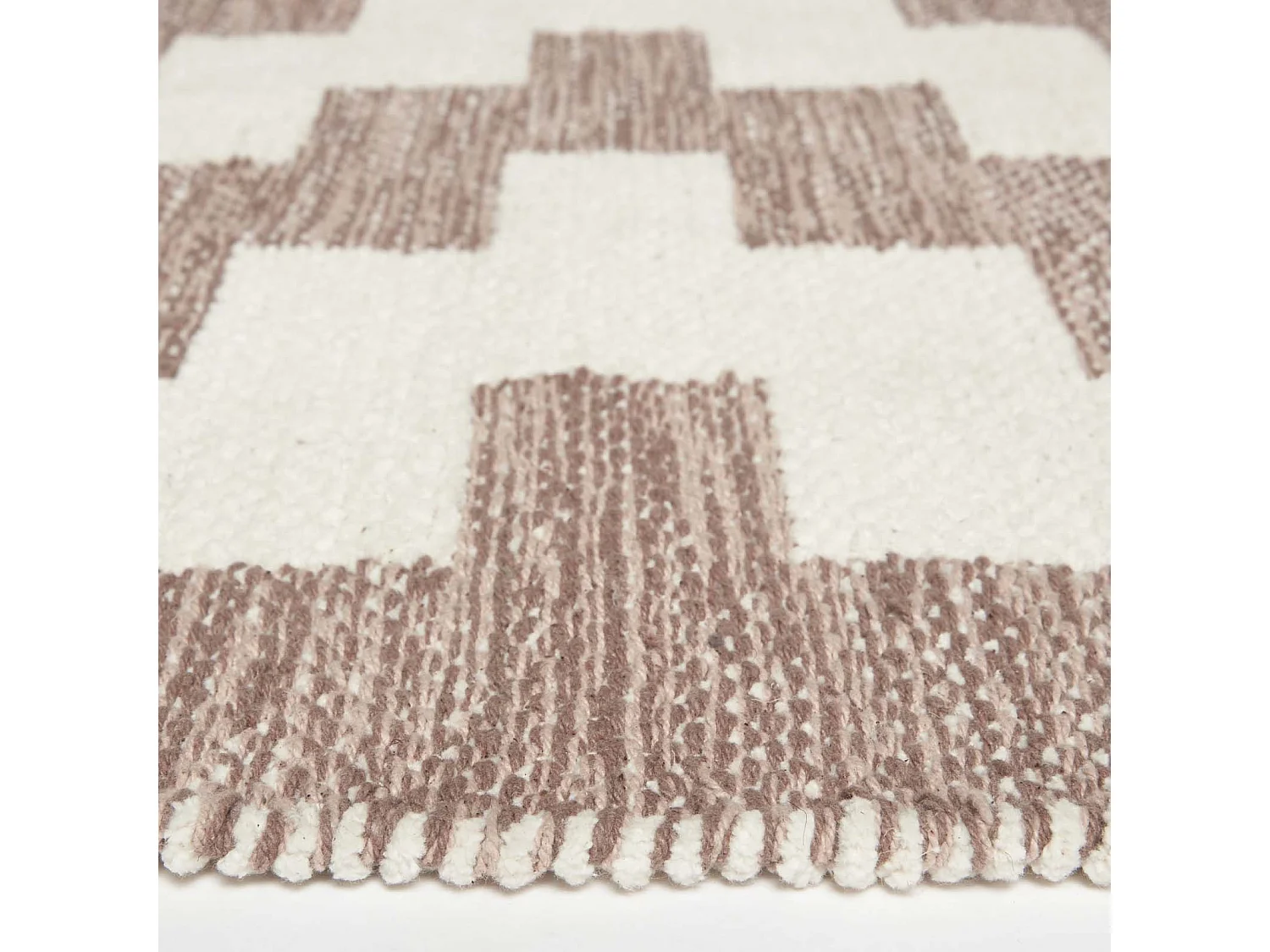 Homescapes Malina Brown & Natural Kilim Cotton Rug 120 x 170 cm