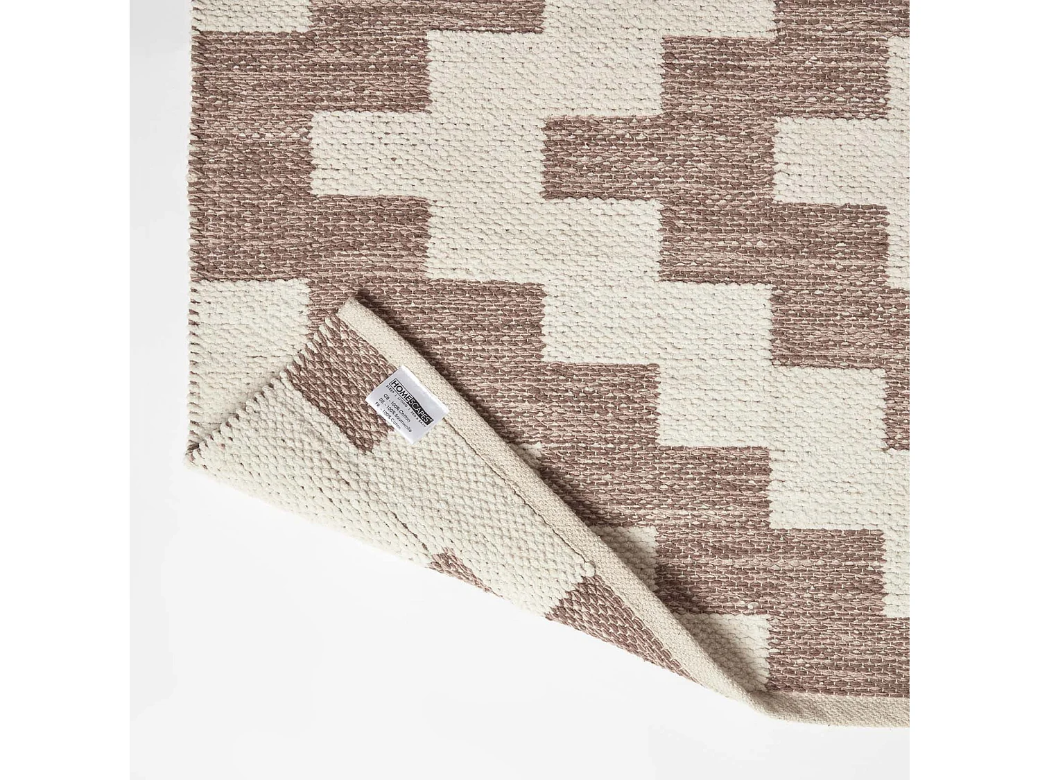 Homescapes Malina Brown & Natural Kilim Cotton Rug 120 x 170 cm
