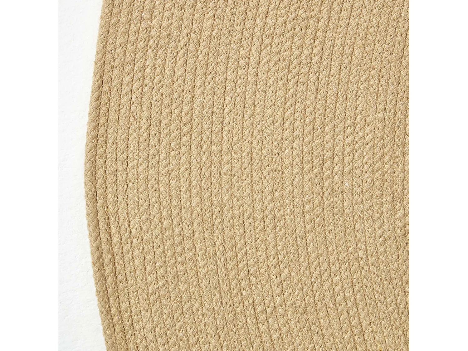 Homescapes Linen Handmade Woven Braided Round Rug, 150 cm