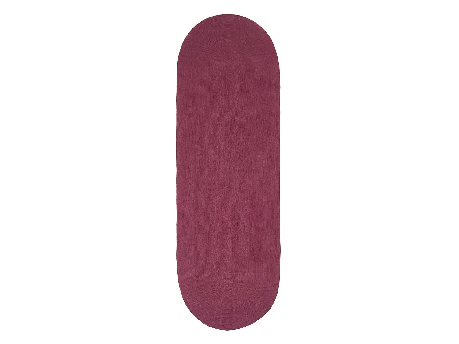 Homescapes Plum Handmade Woven Braided Oval Hallway Rug, 66 x 200 cm