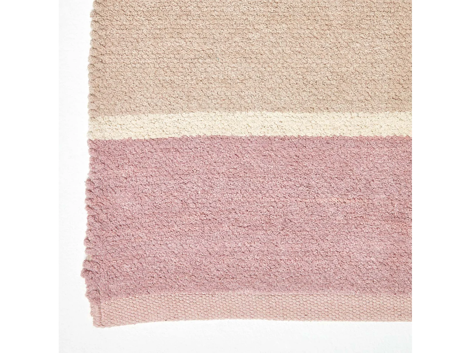 Homescapes Cotton Chenille Striped Rug Blue Beige Purple Grey Natural, 60 x 100 cm