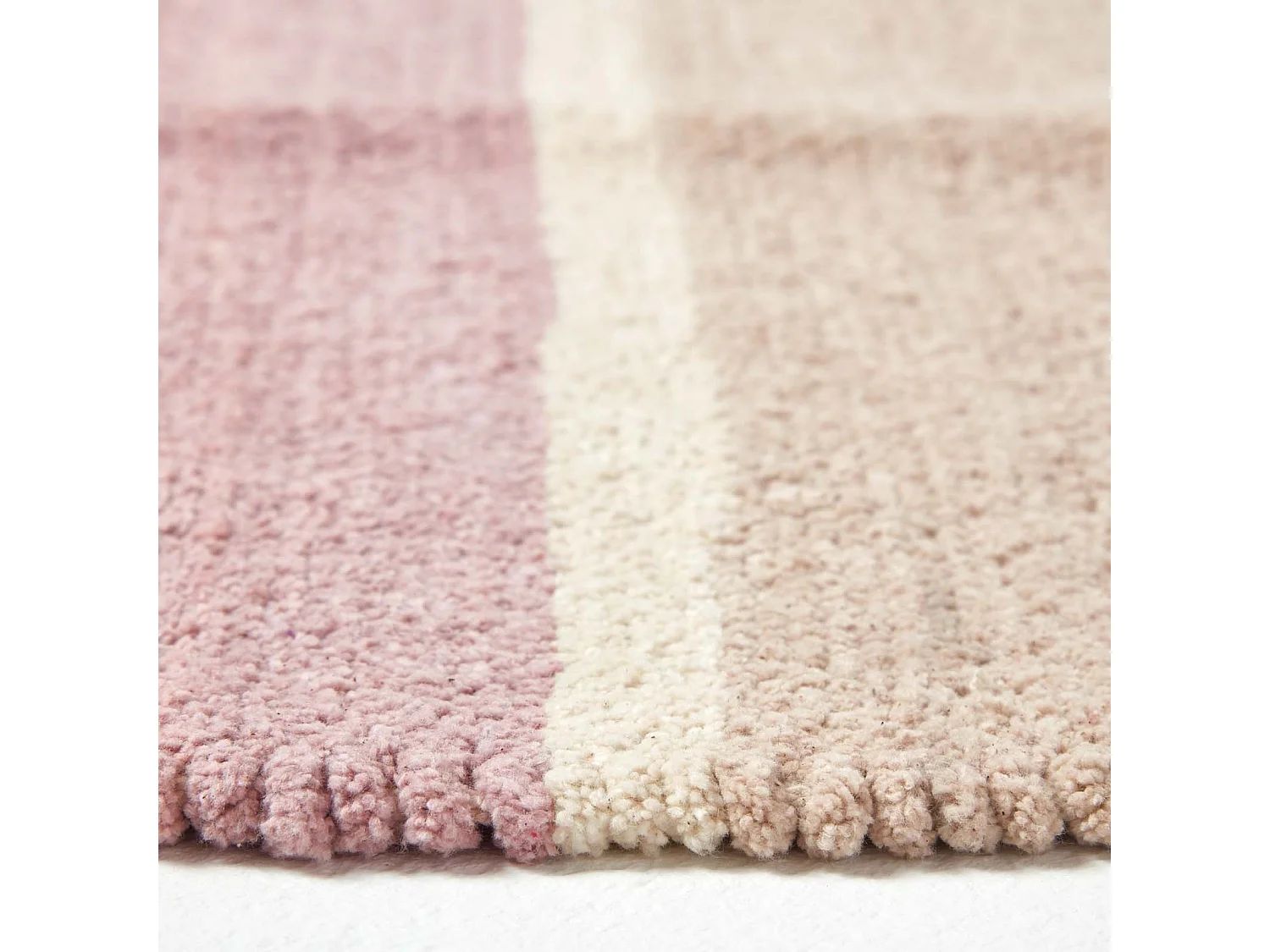 Homescapes Cotton Chenille Striped Rug Blue Beige Purple Grey Natural, 60 x 100 cm