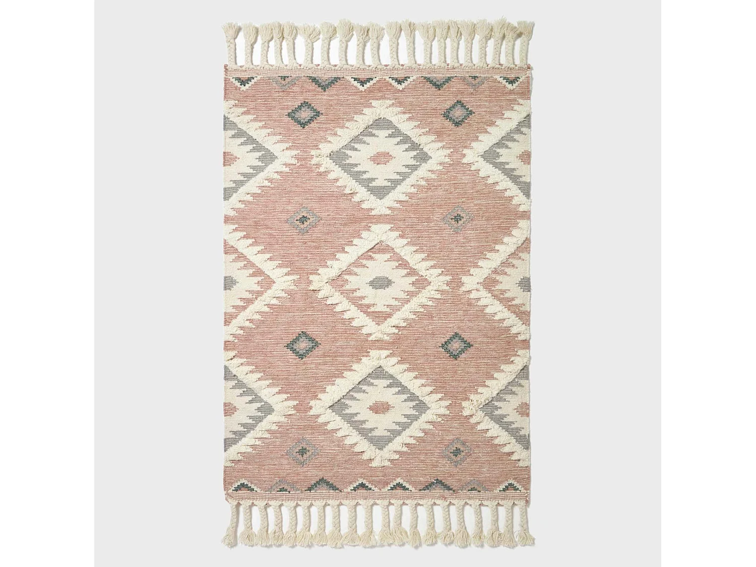 Homescapes Pali Pink Kilim Wool Rug 120 x 170 cm
