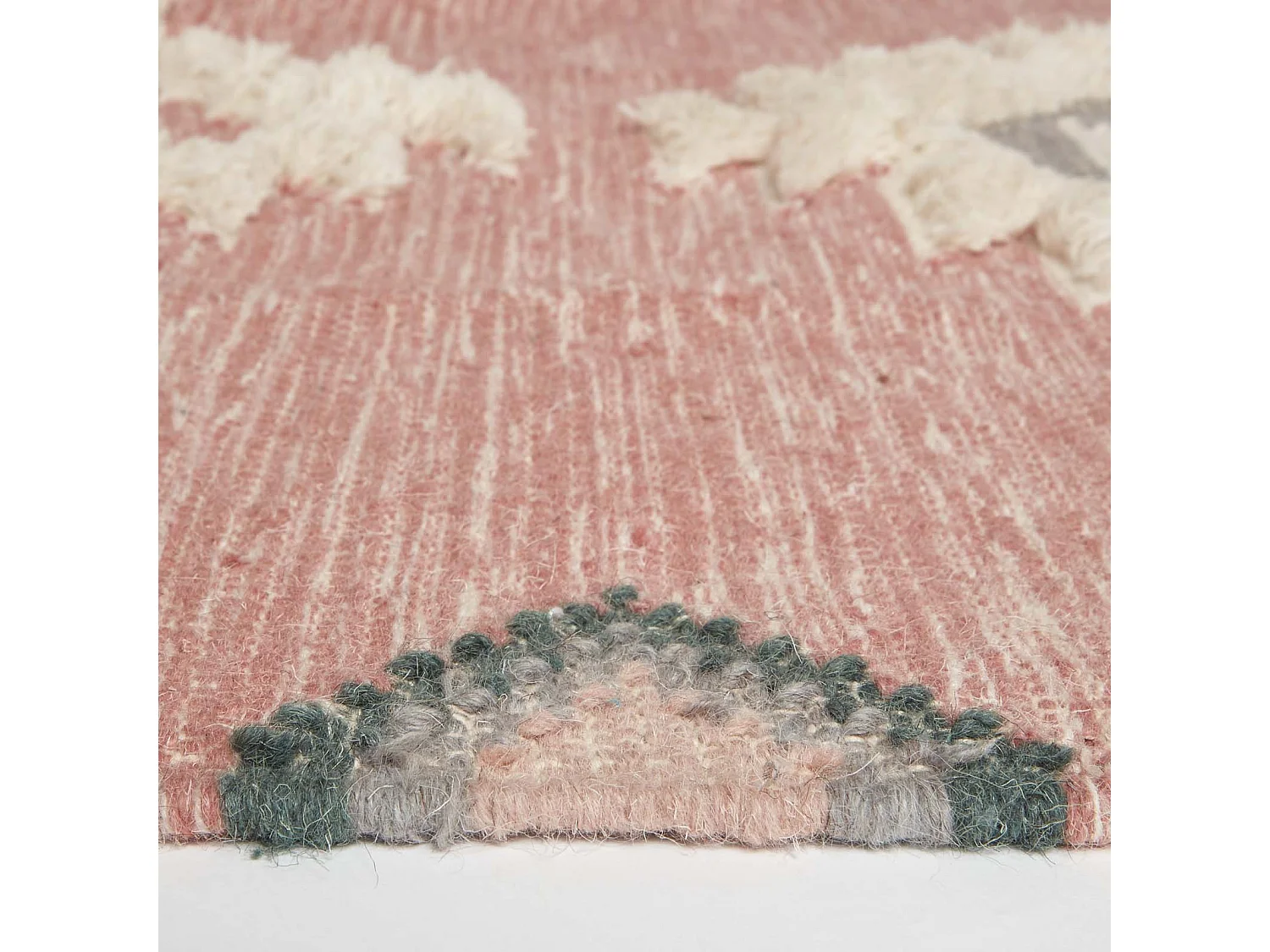 Homescapes Pali Pink Kilim Wool Rug 120 x 170 cm