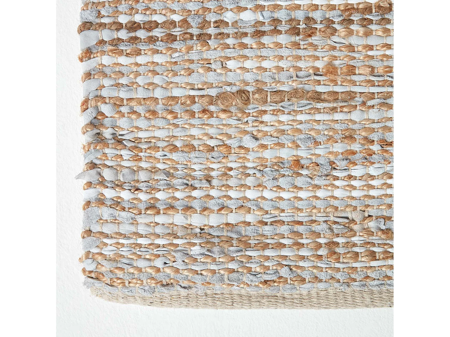 Homescapes Madras Leather Hemp Rug Natural, 150 x 240 cm