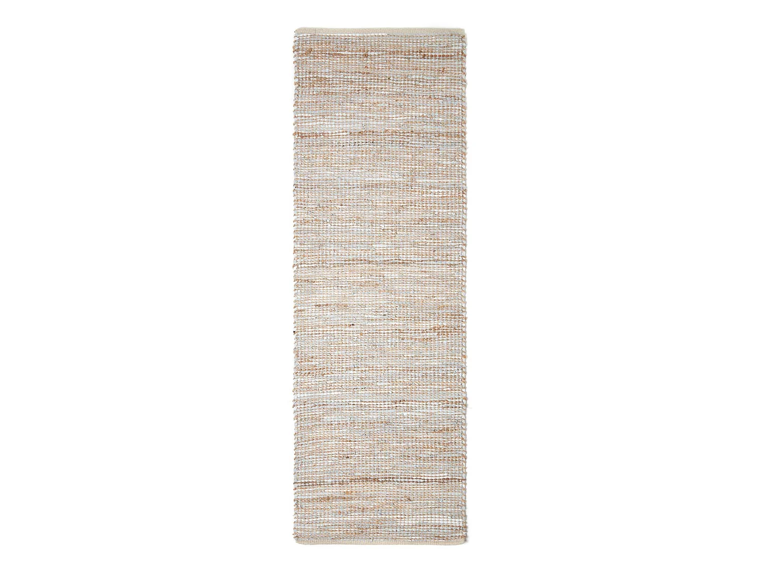 Homescapes Madras Leather Hemp Rug Natural, 66 x 200 cm