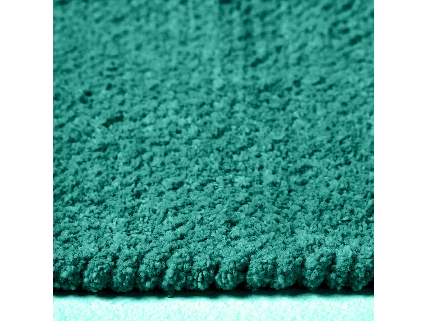 Homescapes Teal Green 100% Cotton Plain Chenille Rug with Natural Trim, 45 x 70 cm