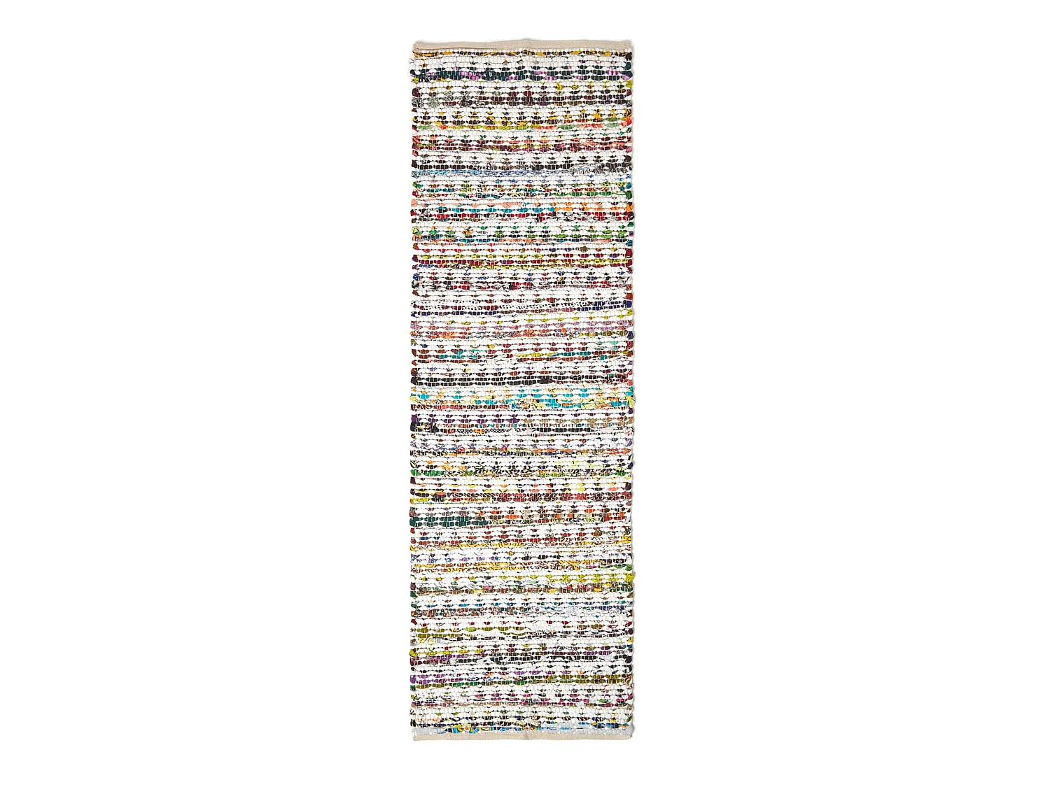 Homescapes Handwoven Multi Coloured 100% Cotton Diamond Chindi Rug, 66 x 200 cm