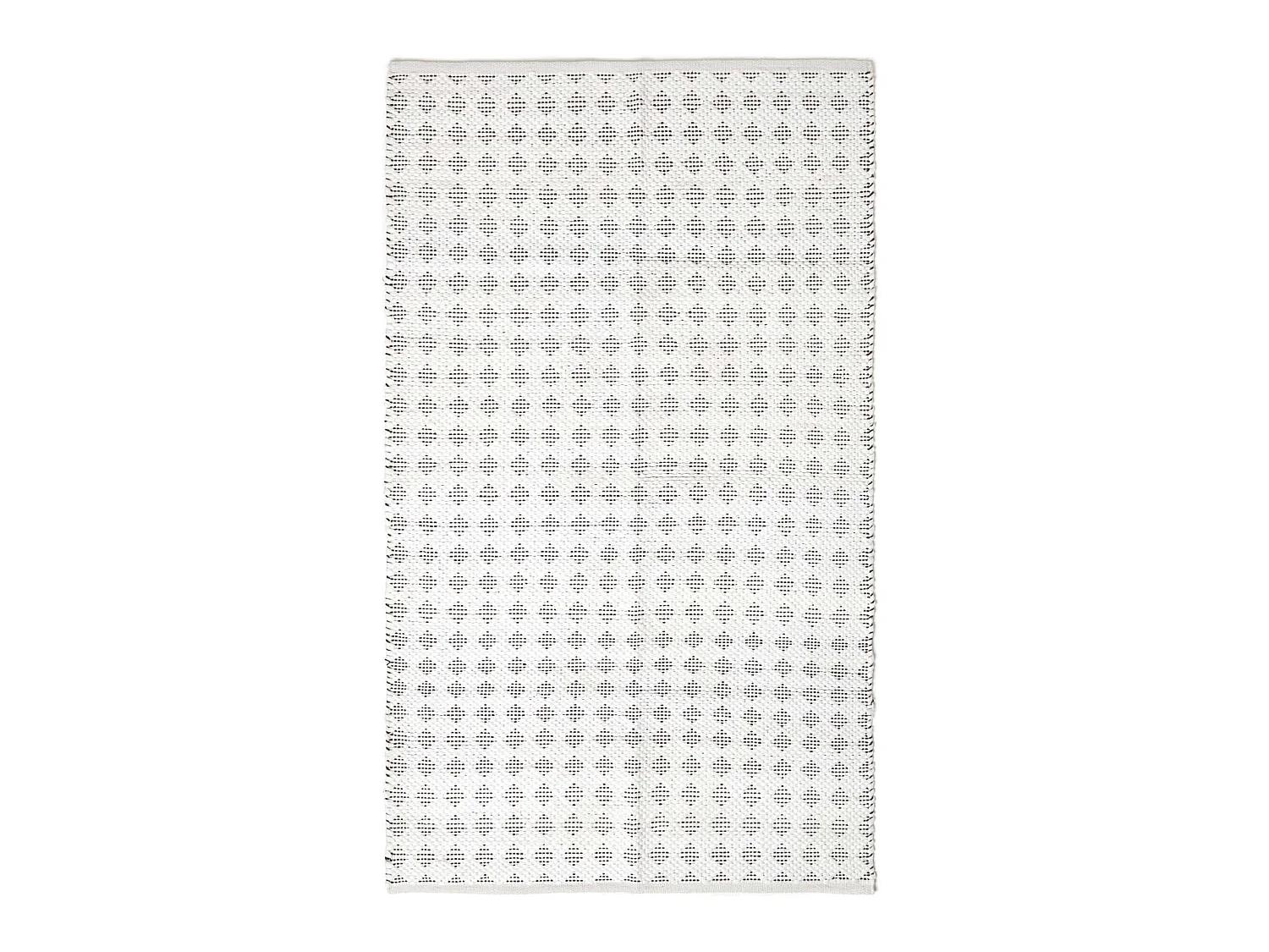 Homescapes White Geometric Black Diamond Chindi Rug, 150 x 240 cm