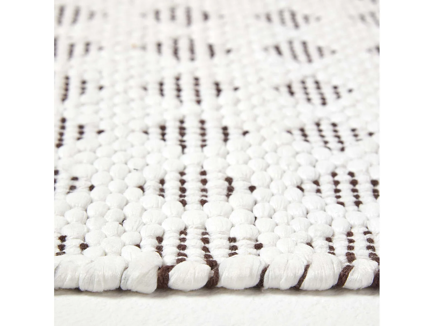 Homescapes White Geometric Black Diamond Chindi Rug, 150 x 240 cm