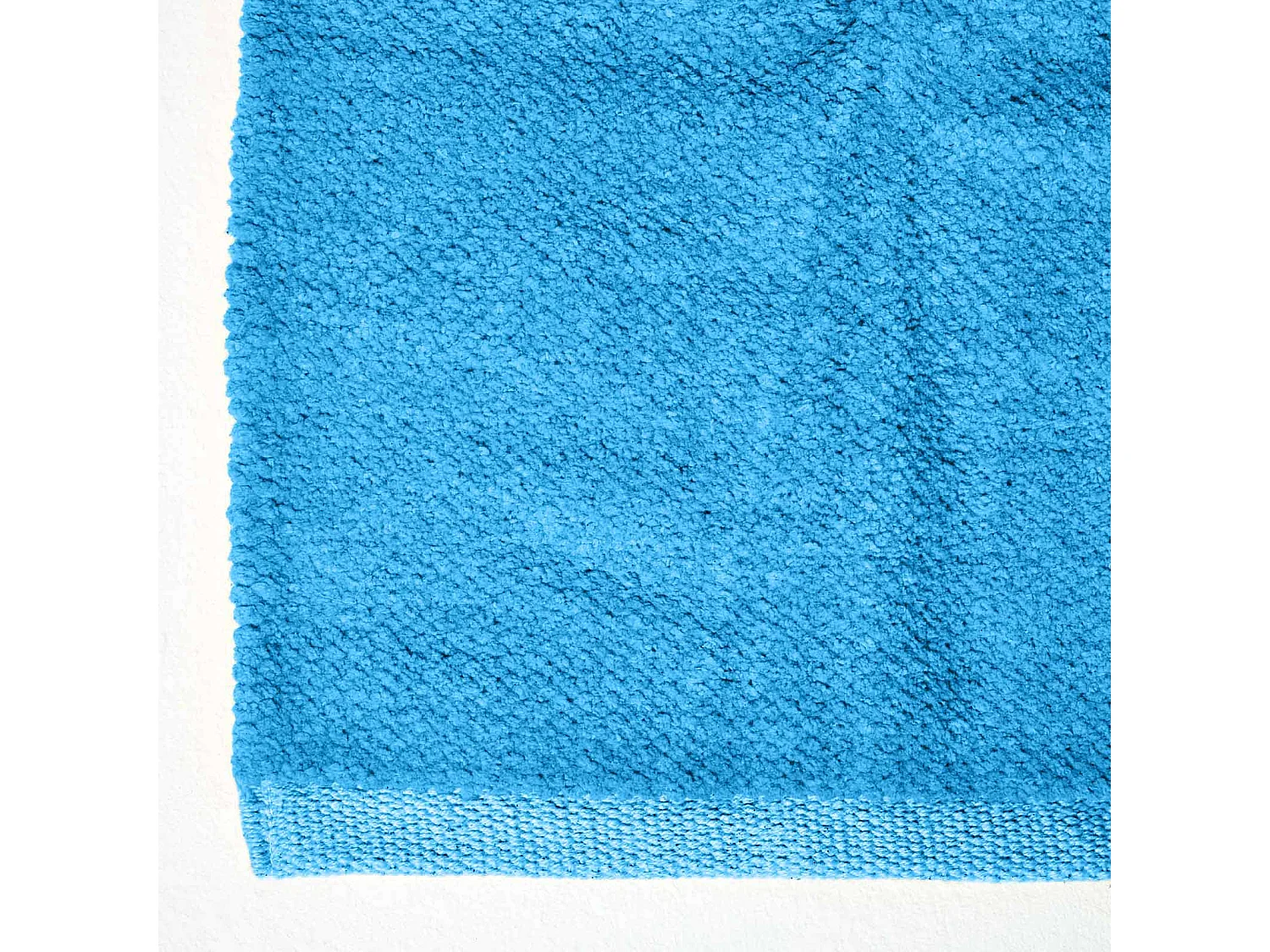 Homescapes Chenille Plain Cotton Extra Large Rug Blue, 110 x 170 cm