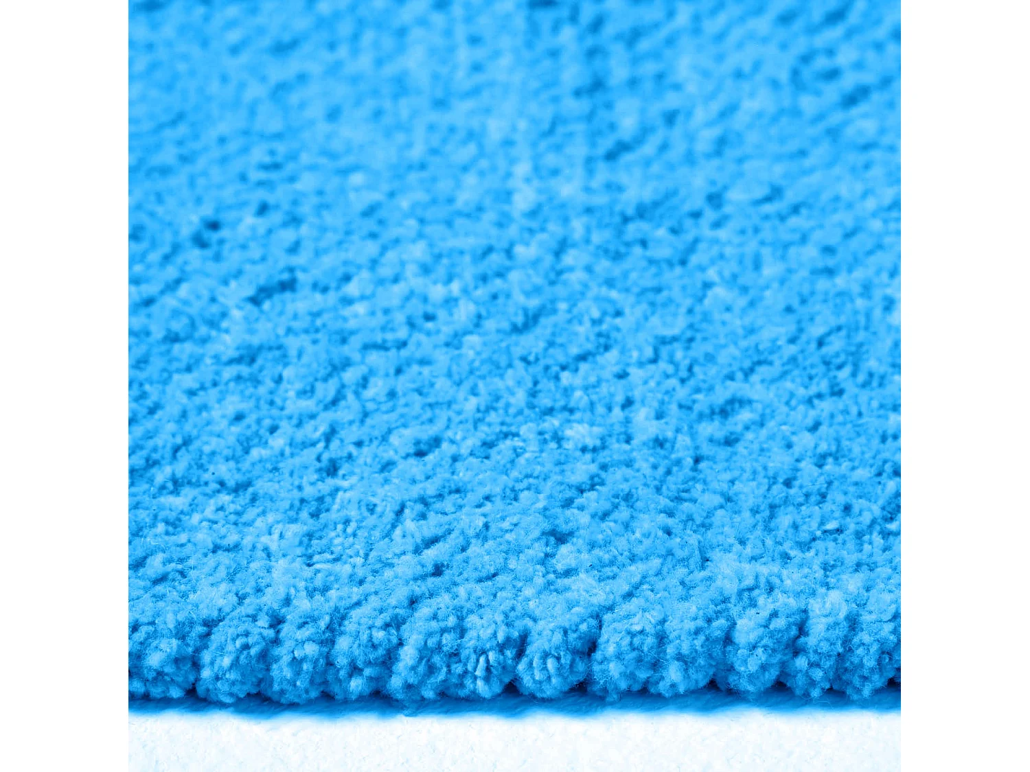 Homescapes Chenille Plain Cotton Extra Large Rug Blue, 110 x 170 cm