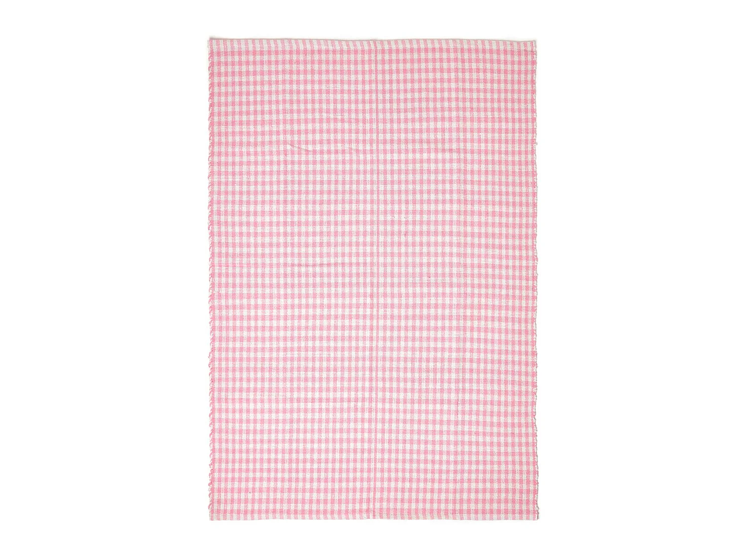 Homescapes Cotton Gingham Check Rug Hand Woven Pink White, 70 x 120 cm