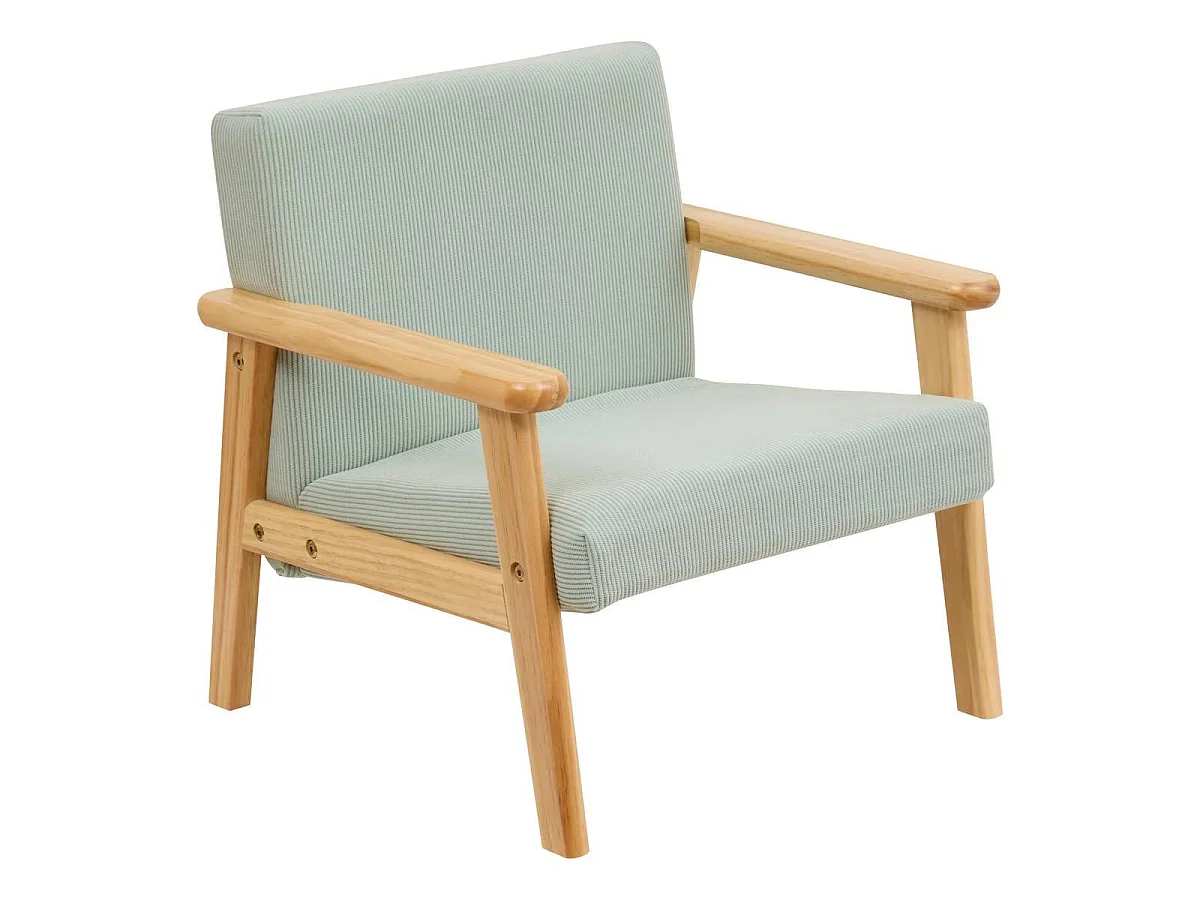 Fauteuil Enfant Côtelé "Basile" 46cm Vert Céladon