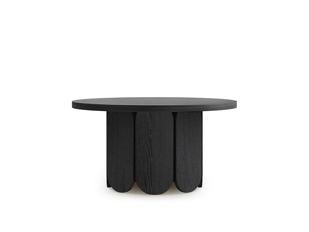 Table Basse Ronde Design "Soft" 78cm Chêne & Noir