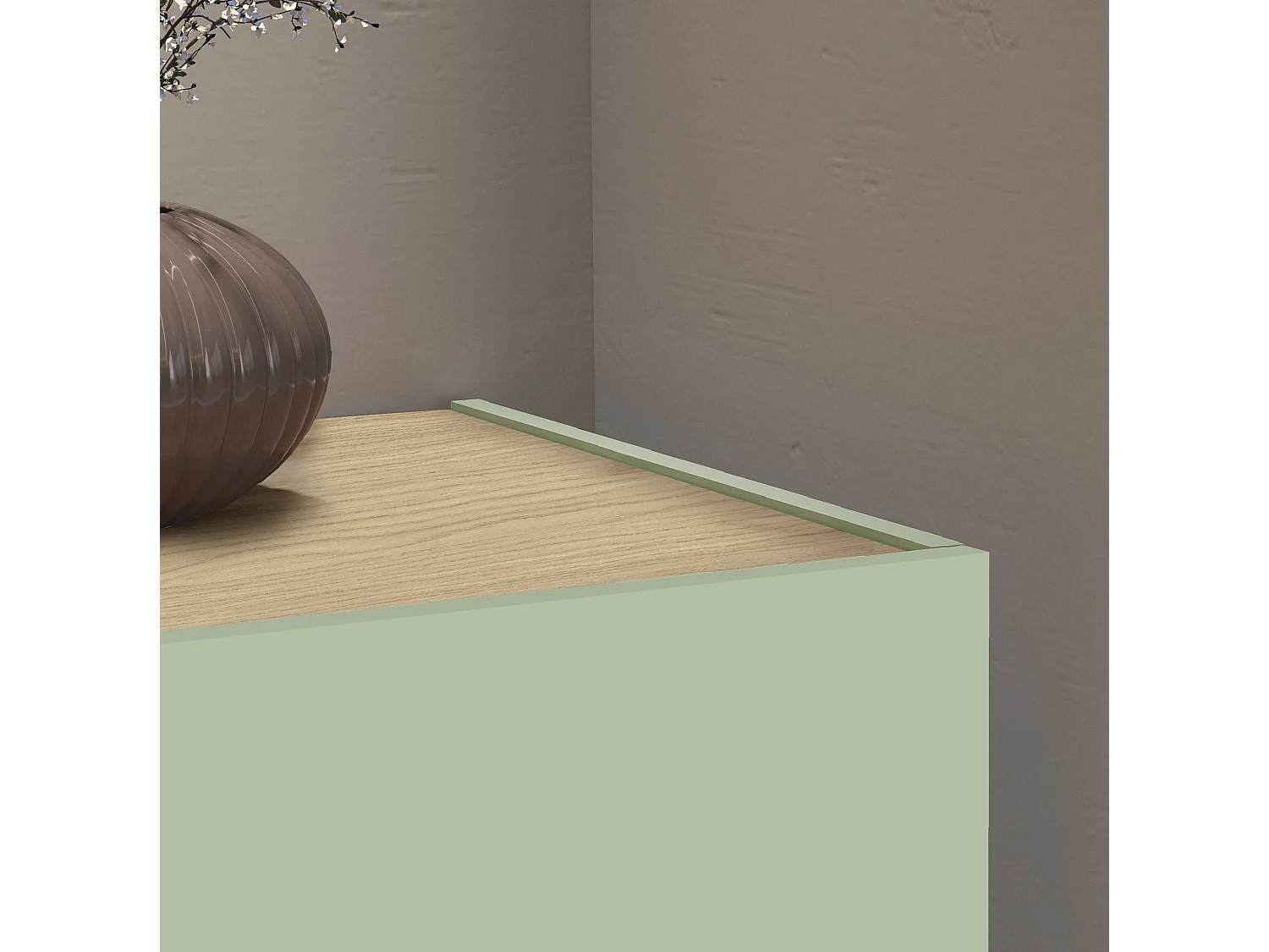 Mueble auxiliar de almacenamiento Garda con 2 puertas salvia/roble claro 80,9x35x70 cm