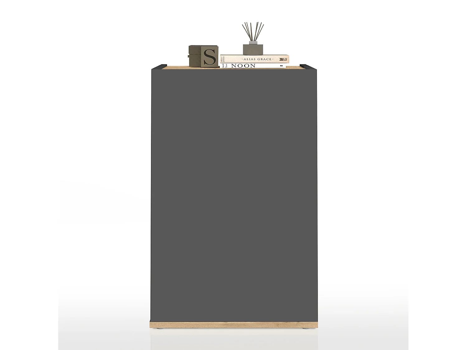 Armoire de rangement gain de place Garda avec 1 porte anthracite/chêne 40,4x35x70 cm