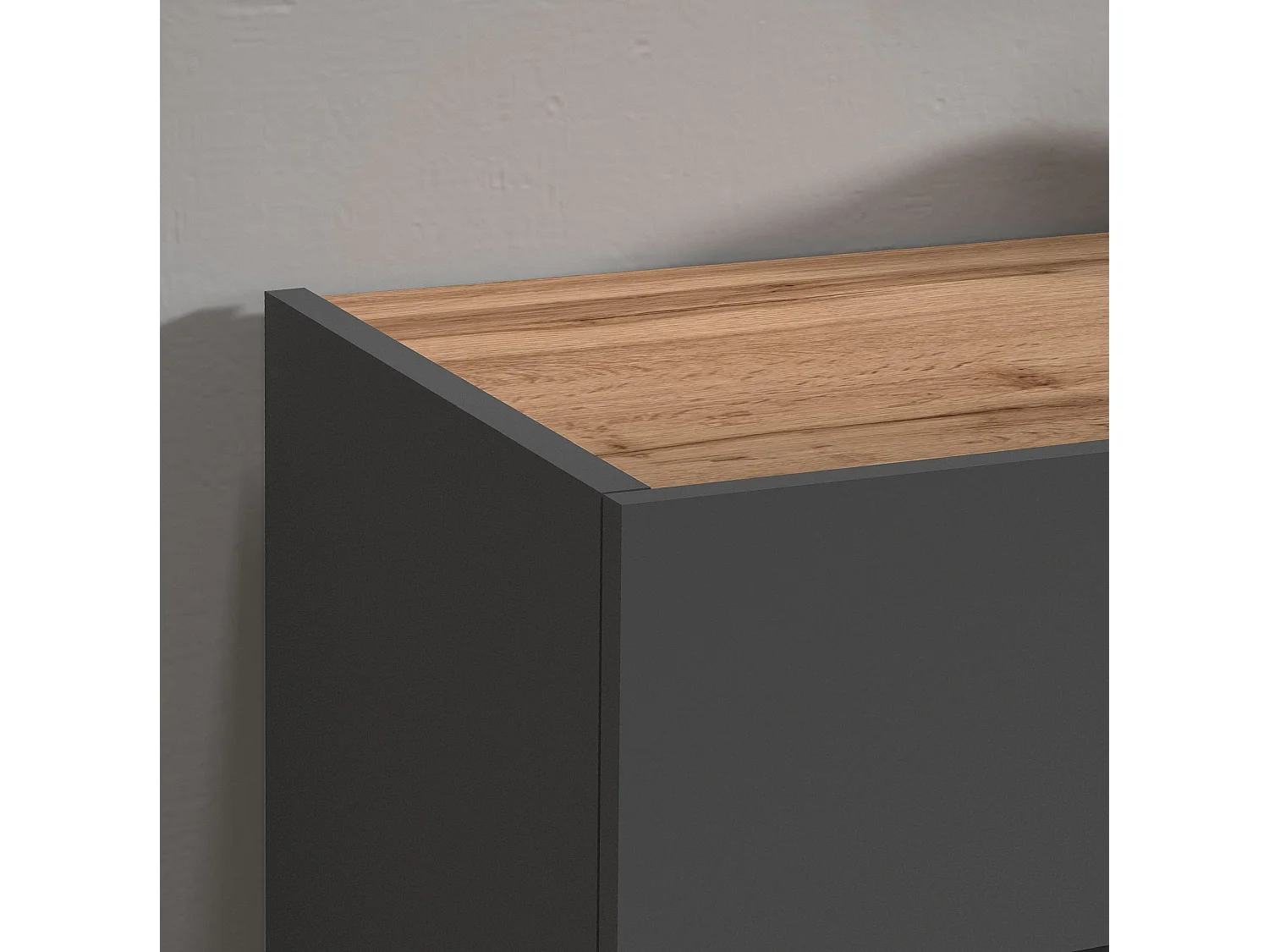 Armoire de rangement gain de place Garda avec 1 porte anthracite/chêne 40,4x35x70 cm