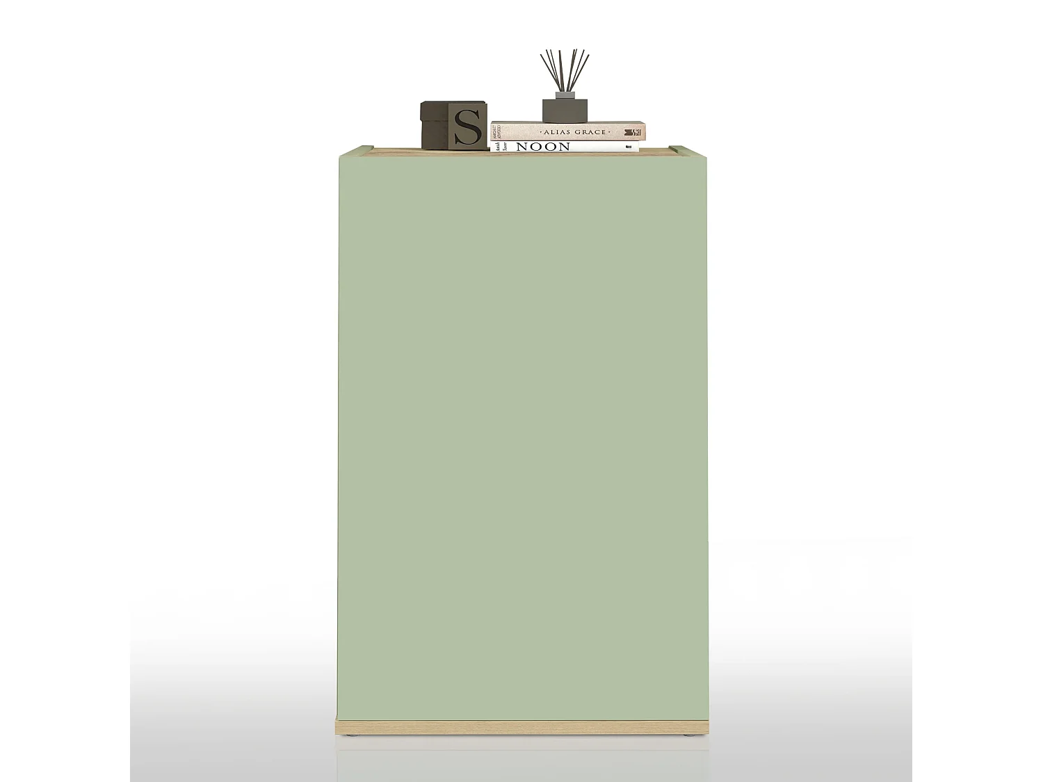 Armoire Moderne et Fonctionnelle Gain de Place avec 1 Porte Vert Sauge/Chêne Chopin 40.4x35x70 cm