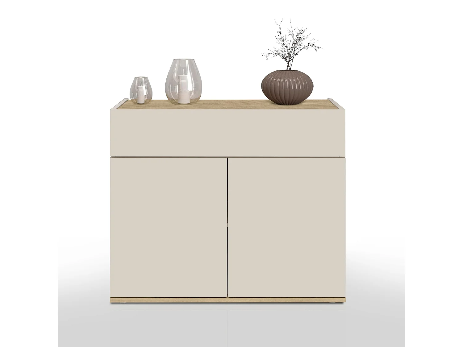 Buffet Moderne Gain de Place avec Finition en Cachemire/Chêne 80.9x35x70 cm par GARDA