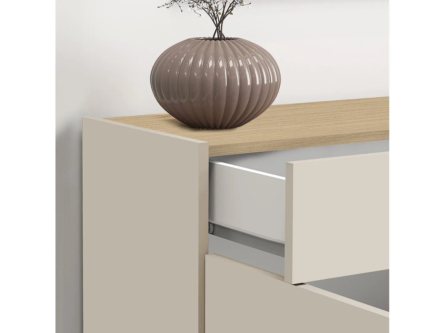 Buffet Moderne Gain de Place avec Finition en Cachemire/Chêne 80.9x35x70 cm par GARDA
