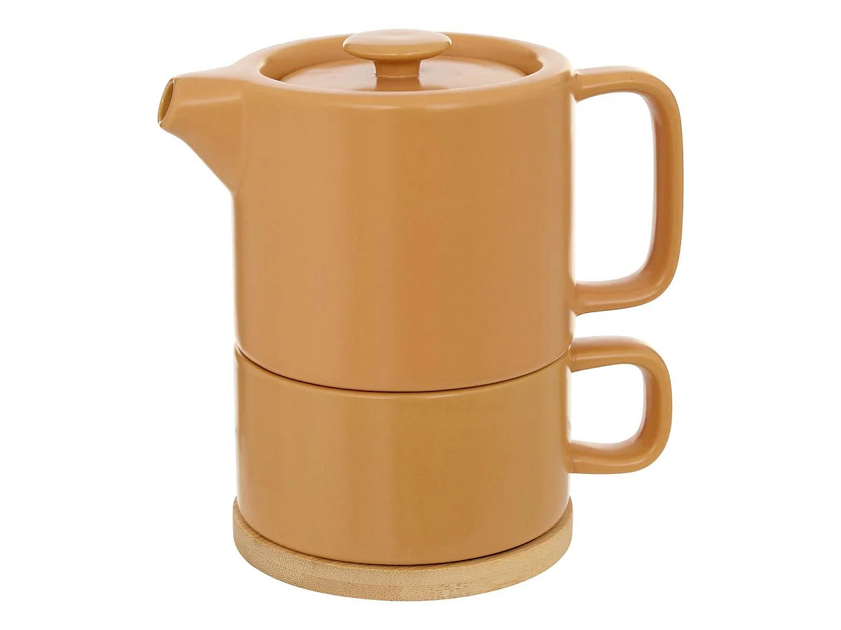 Théière avec Tasse "Nature" 40cl Ocre