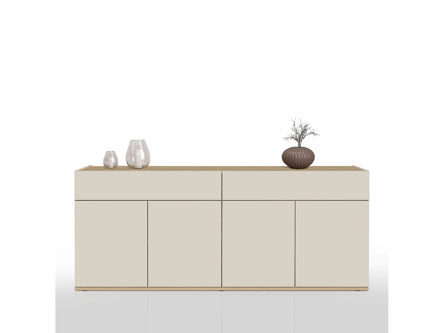 Buffet Moderne Cachemire et Chêne avec Fonction Push-to-Open 160,1x35x70 cm par GARDA