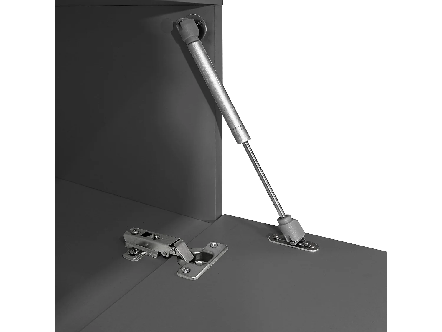 Mobile porta tv angolare Garda con 2 ante a ribalta antracite/rovere 183,5/310x31,4x35 cm