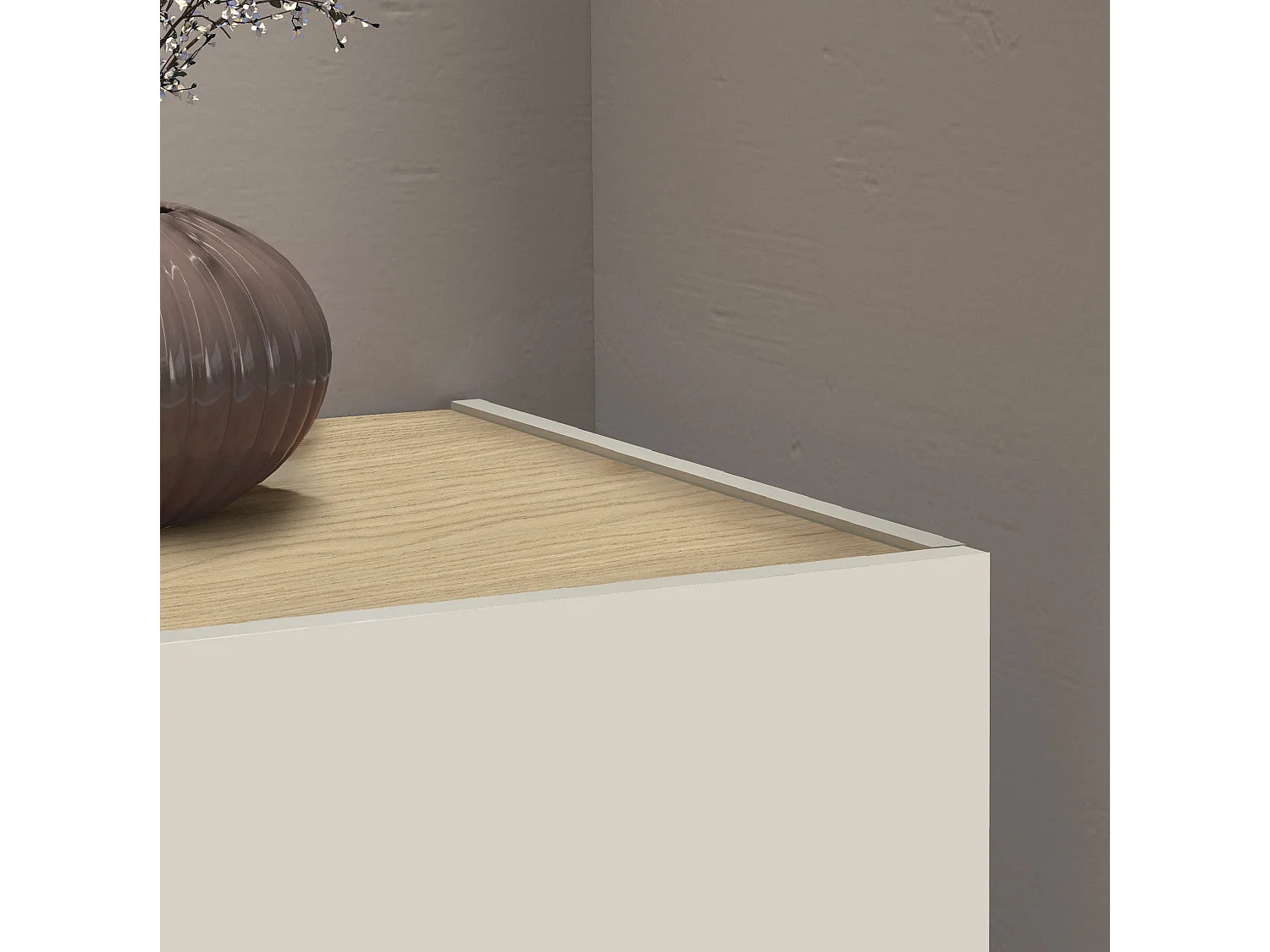 Buffet moderne et fonctionnel avec 3 portes et 1 tiroir Cashmere/Chêne Chopin 120.1x35x70 cm