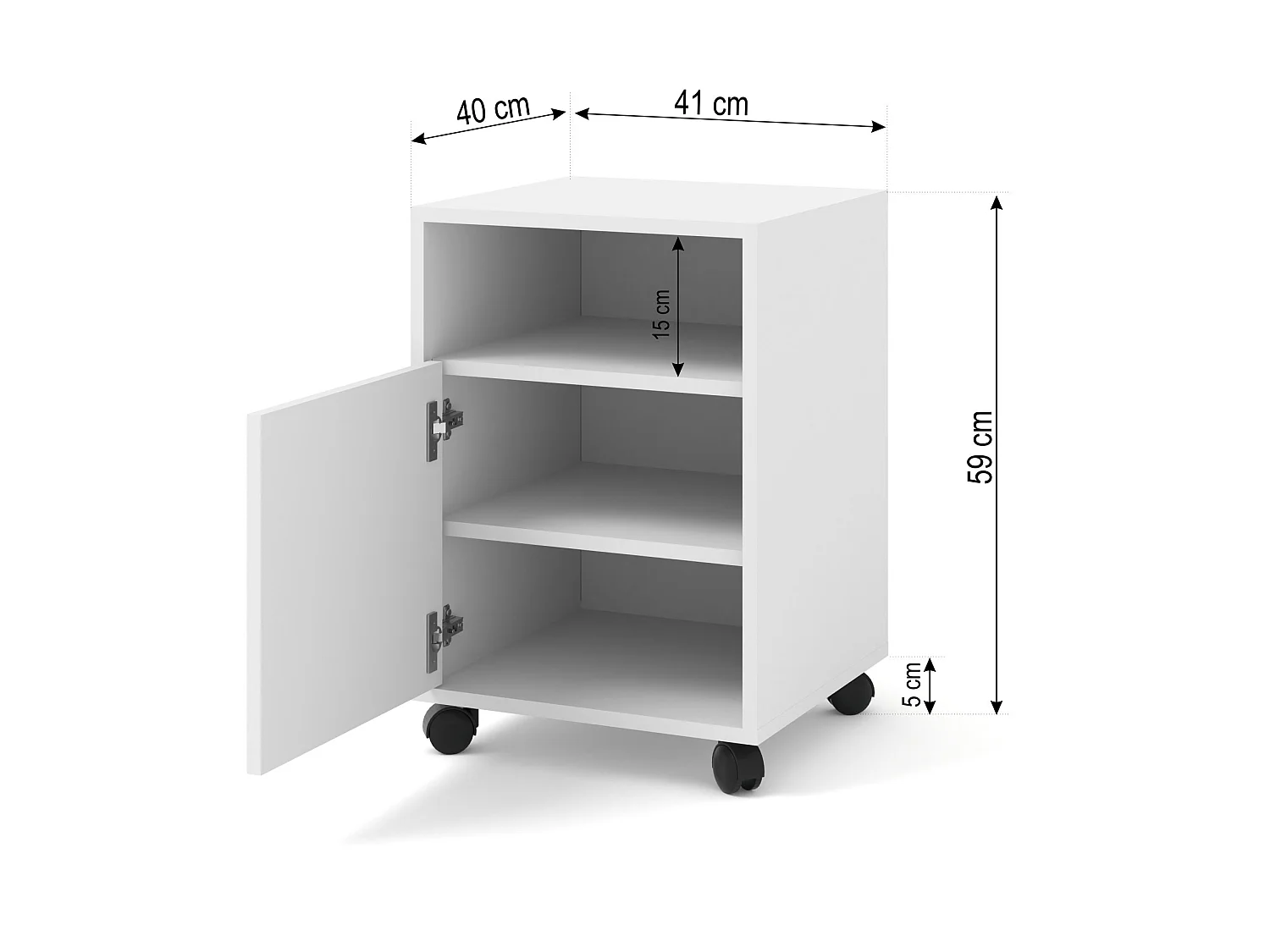 BIMOTION Cabine de bureau sur roues 60 cm Blanc