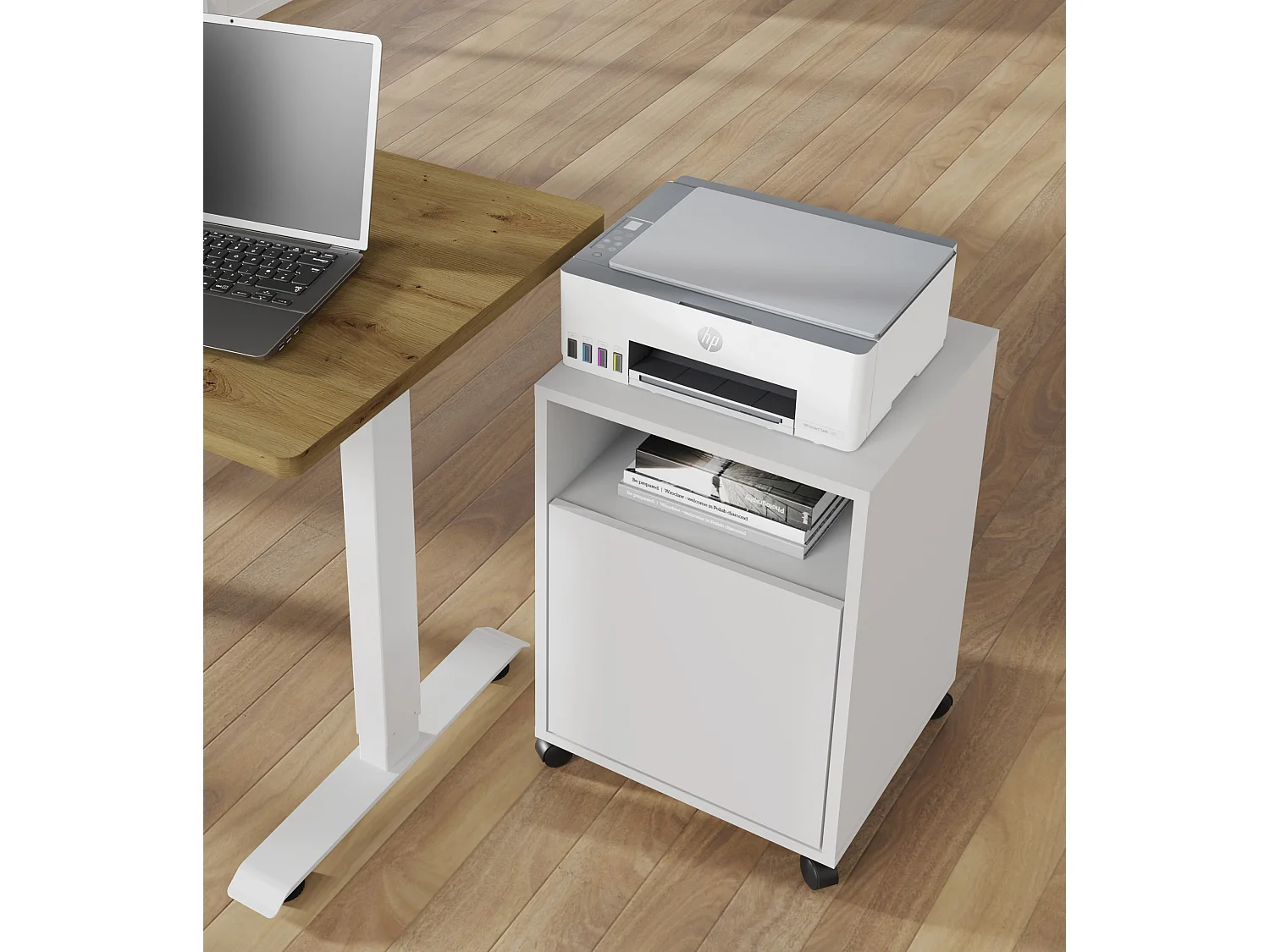 BIMOTION Cabine de bureau sur roues 60 cm Blanc