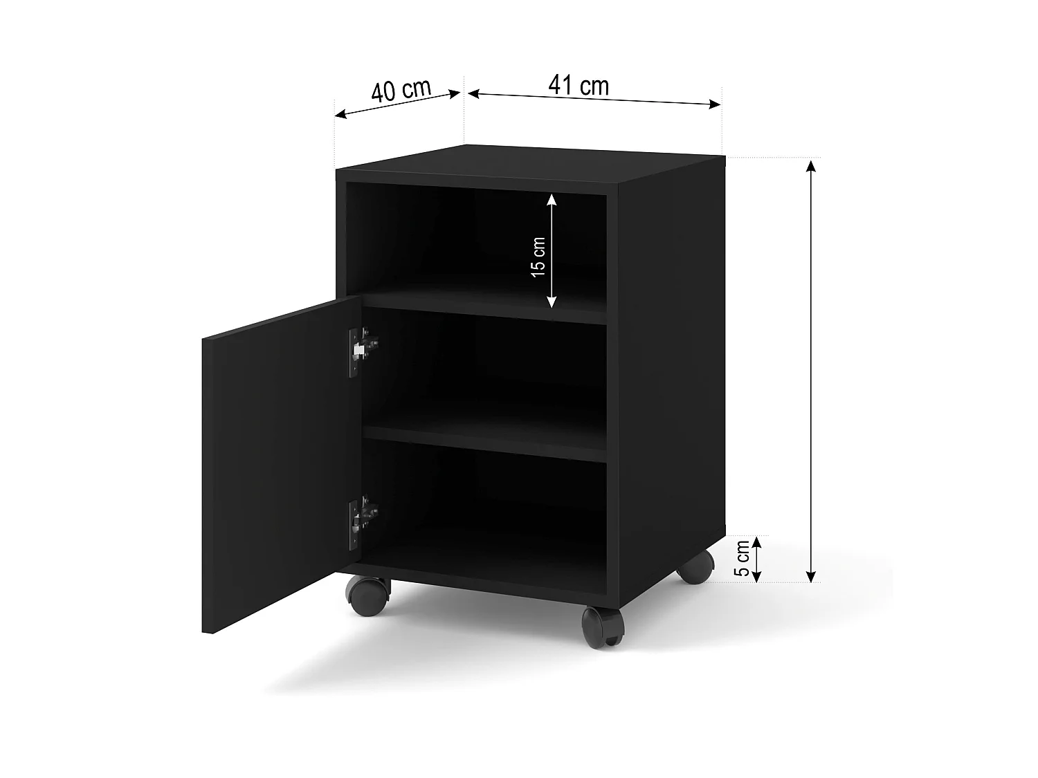 BIMOTION Armário de secretária sobre rodas 60 cm Preto