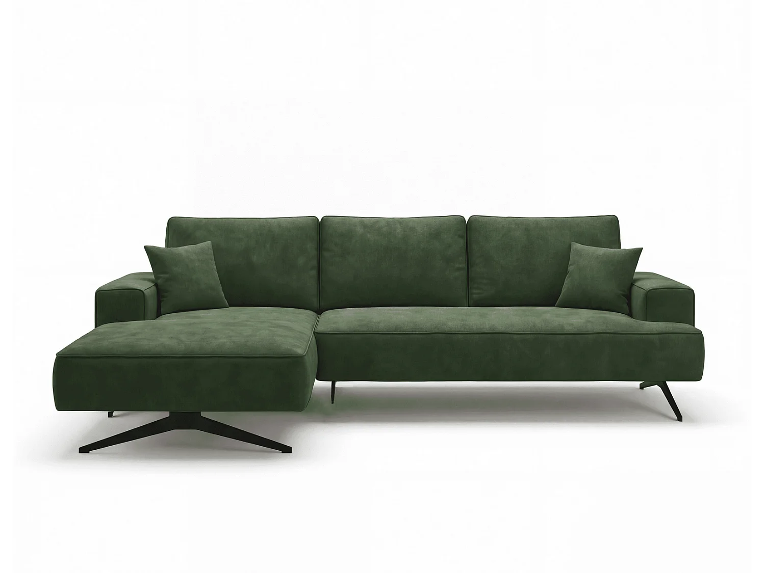 Ecksofa Zenaro in L-Form auf Füßen - modernes Design, Sofa 260 cm, links, Grün