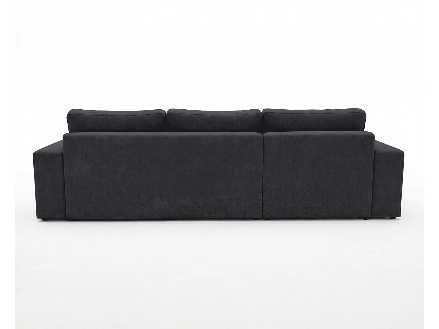 Canapé d'angle moelleux Fidenzo 260 cm, gauche, non convertible, design moderne, noir