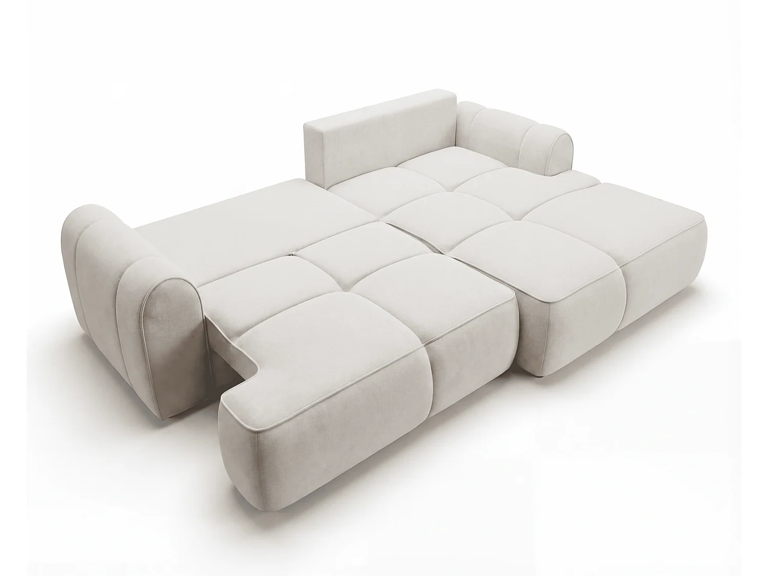 Canapé d'angle Avani 280 cm, canapé convertible avec rangement, design moderne, droite, beige