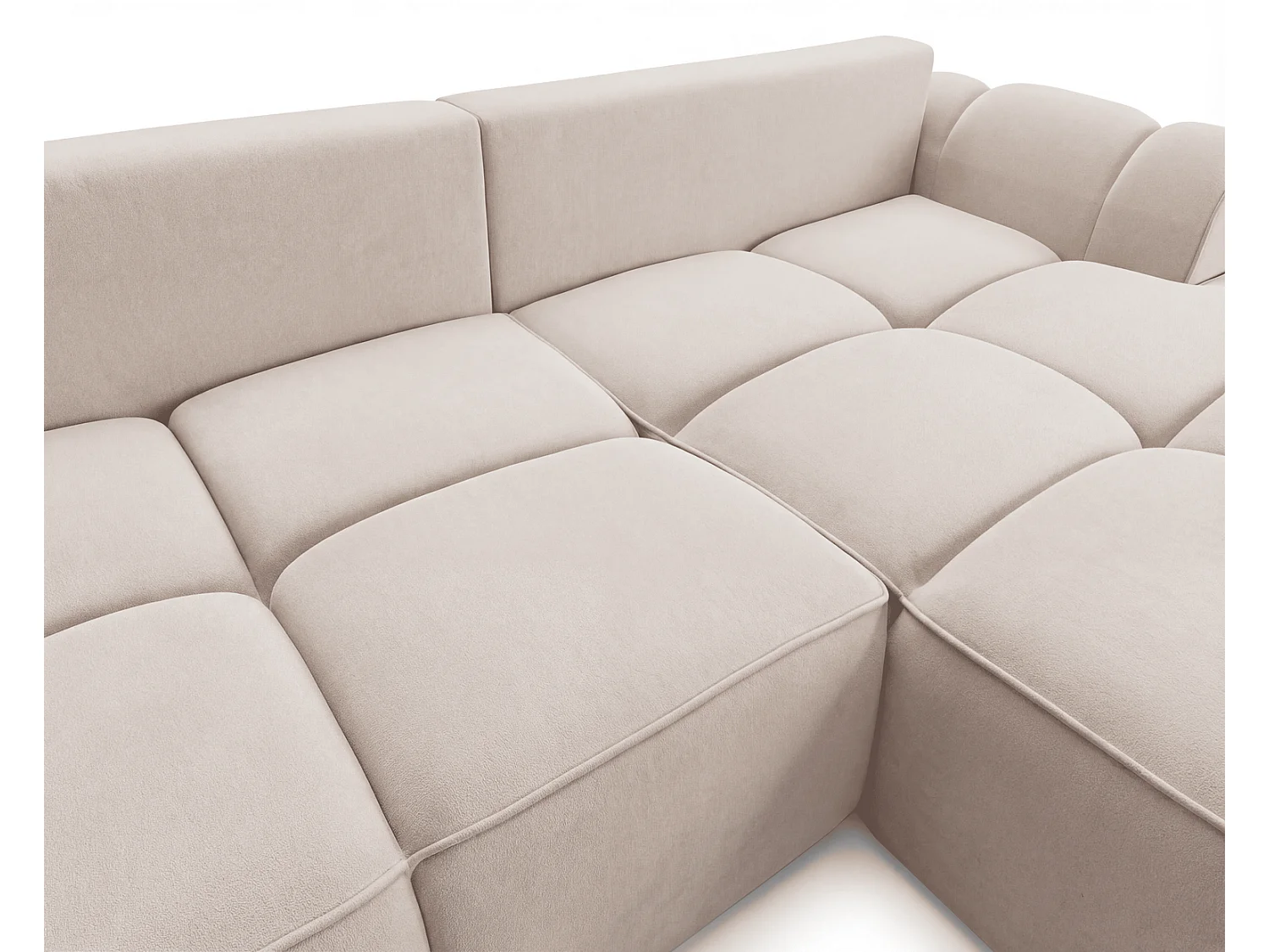 Canapé d'angle Avani 280 cm, canapé convertible avec rangement, design moderne, droite, beige