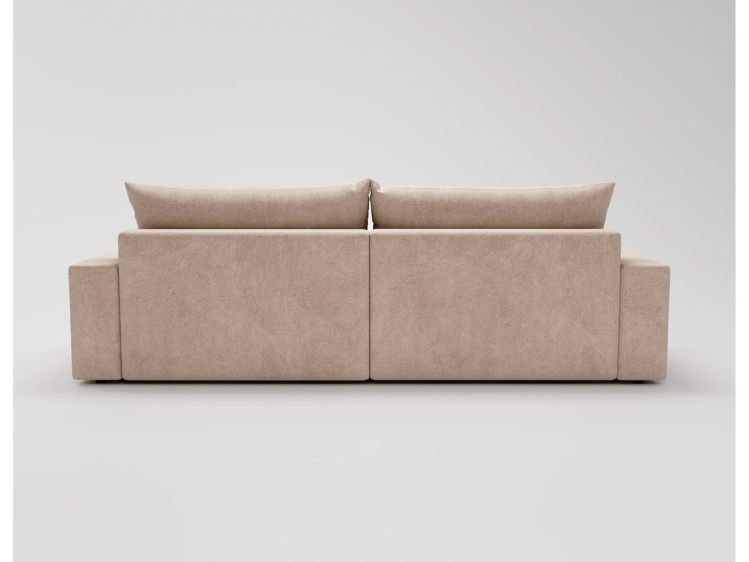 Canapé d'angle convertible Novira 270 cm pour salon, style moderne, coffre de rangement, coussins, gauche, beige