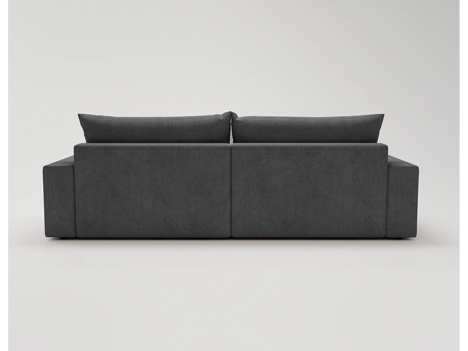 Canapé d'angle convertible Novira 270 cm pour salon, style moderne, coffre de rangement, coussins, gauche, gris foncé