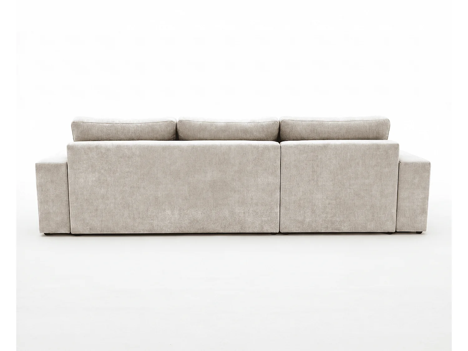 Canapé d'angle moelleux Fidenzo 260 cm, gauche, non convertible, design moderne, beige