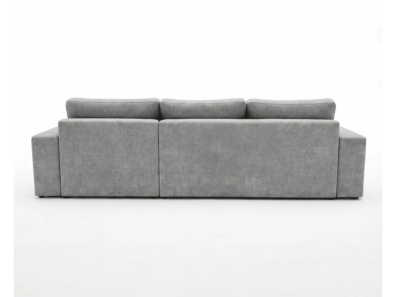 Canapé d'angle moelleux Fidenzo 260 cm, droite, non convertible, design moderne, gris