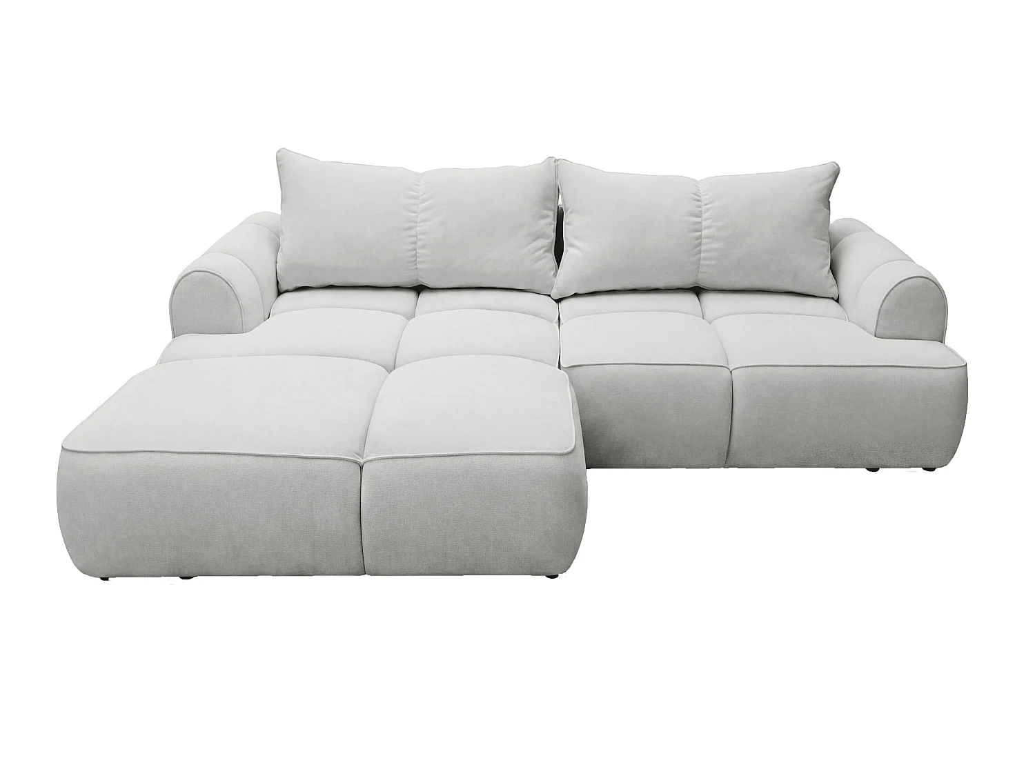Canapé d'angle Avani 280 cm, canapé convertible avec rangement, design moderne, gauche, gris clair