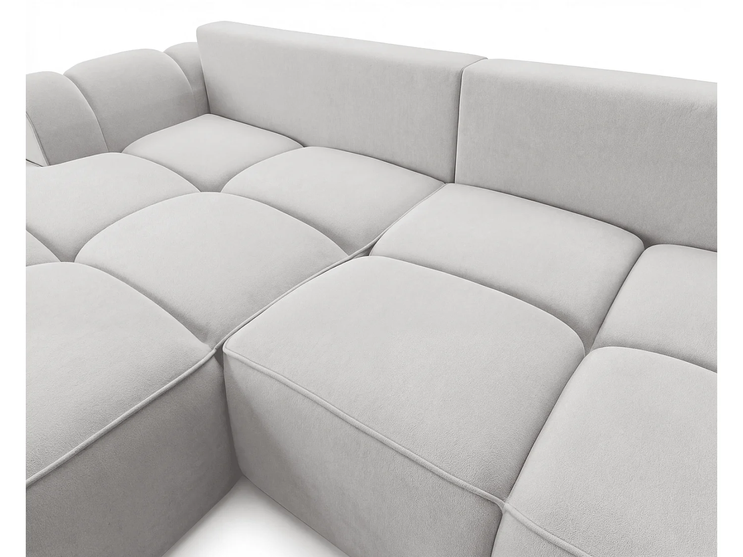 Canapé d'angle Avani 280 cm, canapé convertible avec rangement, design moderne, gauche, gris clair